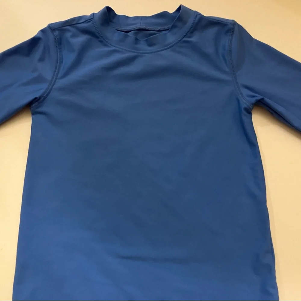 Primary toddler blue rash guard and swim shorts